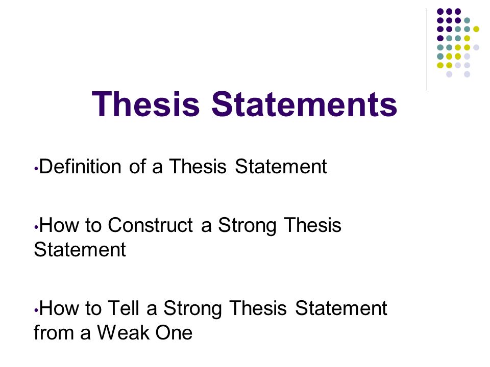 Strong and Weak Thesis Statements